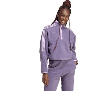 adidas Sportswear Tiro Fleece Sweatshirt met Halflange Rits - Dames - Paars- XL