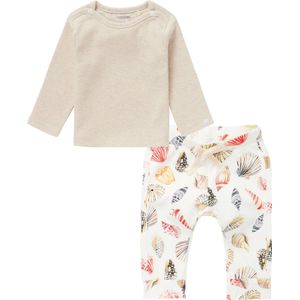Noppies - Kledingset - 2delig - broek Snow met schelpen - shirt oatmeal - Maat 74