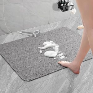 Douchemat Loofah Antislip Antischimmel 60 x 40 cm - Zachte PVC - Wasbaar en Sneldrogend - Grijs