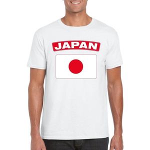 T-shirt met Japanse vlag wit heren L