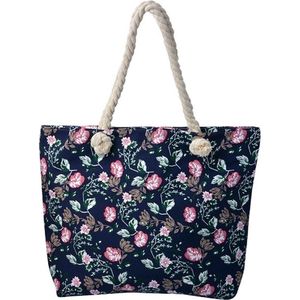 Gemakkelijk om erbij te hebben, deze vrolijk gebloemde handtas. Praktisch te gebruiken als badtas, kleine strandtas of (boulevard) shopper. Waterafstotend en gevoerd. Een leuke tas voor uzelf of om cadeau te geven aan iemand.