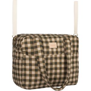 Nobodinoz Hyde Park Waterdichte kinderwagentas/luiertas 38x33x16cm - Green Checks