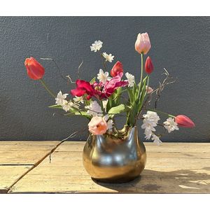 Seta Fiori - Tulpen vaas - diverse roze kunsttulpen - compleet