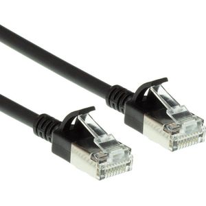 ACT Zwarte 3 meter LSZH U/FTP CAT6A datacenter slimline patchkabel snagless met RJ45 connectoren DC7903