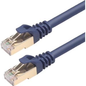 By Qubix - internetkabel - cat 8 Ethernet kabel - 15 meter - RJ45 - donkerblauw - Netwerkkabel - LAN - UTP kabel