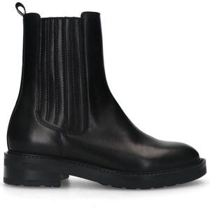 Manfield - Dames - Zwarte leren chelsea boots - Maat 36