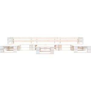 vidaXL Loungeset - Loungesets - Tuinset - Tuinsets - 6-delige Loungeset pallet hout wit