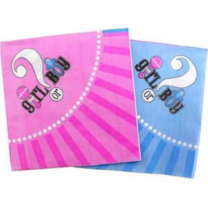 20 Servetten Girl or Boy - genderreveal - babyshower - geboorte - zwanger - servetten - girl or boy - he or she