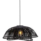 QAZQA Pua Hanglamp - Oosters - Ø 62 cm - Zwart - Woonkamer