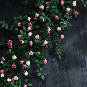 Luxe Bloemen Slinger roze-decoratieve slinger-Klimroos Roze - Bruiloft Decoratie