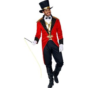 Widmann - Circus Kostuum - Ringmeester Circus Voorstelling - Man - Rood, Zwart - Large - Carnavalskleding - Verkleedkleding
