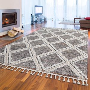 Tapijt droom Orient tapijt met modern casual oosters ruitpatroon in beige, 120x170 cm