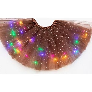 LED Rokje - Tutu - Bruin - Met Gekleurde RGB Verlichting