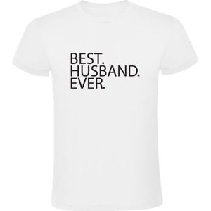 BEST HUSBAND EVER | Heren T-shirt | Wit | Tekst | Altijd | Liefste | Getrouwd | Huwelijk | Echtgenote | Echtgenoot | Man | Vaderdag | Papa | Opa | Vrijgezellenfeest | Abraham | Grappig | Cadeau
