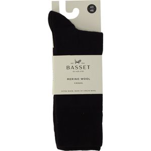 Basset Casual - Merino Wol Sokken - Warme Sokken - Maat 35/38 - Antraciet