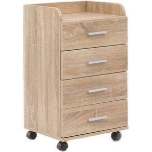 Ladekast - Opbergkast - 4 lades - Hout - Bruin - 40x33x71 cm