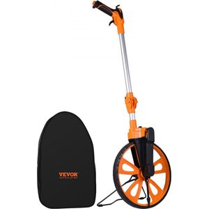 meetwiel 0-9999,9m precisiemeetwiel ±0,5% meetrol roltacho met telescopische stang 101-52cm meetwiel φ317,5mm afstandsmeter gemaakt van ABS + aluminiumoxide incl. draagtas