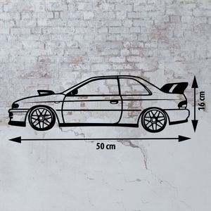 RS Creations - Subaru Impreza 50cm - Muurdecoratie - Oldtimers - Auto's - Subaru - Cadeau - Mancave