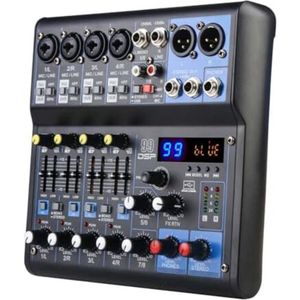 Mengpaneel dj - Mengpaneel mixer - Mengpaneel met versterker - Mengpaneel bluetooth - 28,5 x 25 x 24,8 cm - 8 kanalen