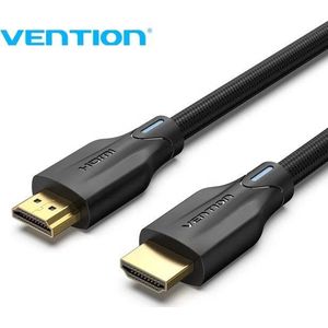 Vention Premium HDMI 2.1 Kabel  (8K 60hz / 4K120hz / UHD HDR + / 48gbps / Ultra High Speed / PS5 Kabel / XBOX Series X kabel) 1,5 M - Katoen gevlochten - Zwart/blauw