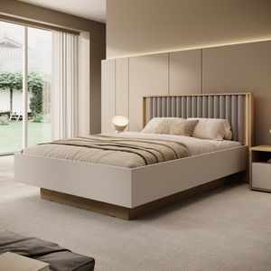 Meubella - Tweepersoonsbed Riggs - Beige - 140x200 cm