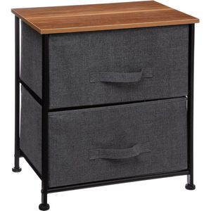 Nachtkastje met 2 Lades - L.45 x B.30 x H.51 cm - Grijs