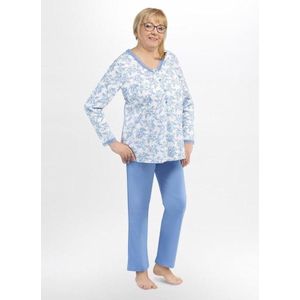 Martel Anastazja - dames lange pyjama- blauw XXL