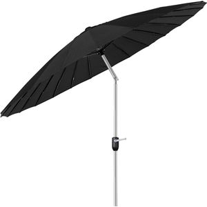 4goodz Aluminium Shanghai Parasol 270 cm met opdraaimechanisme - Zwart