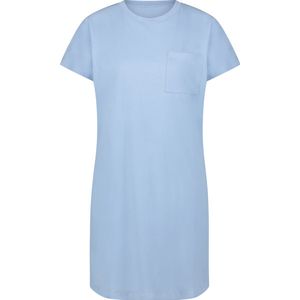 Hunkemöller Dames Nachtmode Nachthemd ronde hals - Blauw - maat XS/S
