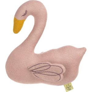 Lässig gebreid speeltje knuffel met rammelaar knetter Little Water Swan