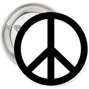 Vredes button Black and White - button - vrede - peace - badge - ban de bom - corsage - teken
