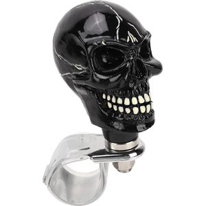 Skull Shape Steering Wheel Knob - 3cm Diameter Resin Handle - Suicide Knob for Cars Trucks - Black - Handlebar Control