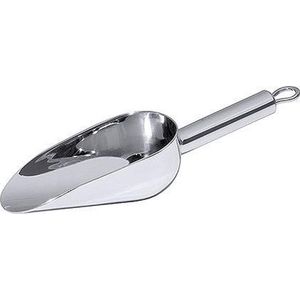 Ijsschep met ophangbeugel rvs | ophangring | Schep: 12cm x 6cm | L: 21cm | Portie: 0,1 l