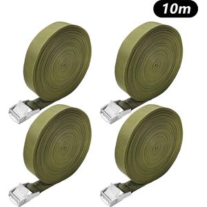 Spanriem 10m - Set van 4 spanbanden met klemsluiting voor motorfiets/fietsendragers - Extreem robuuste sjorriemen conform DIN EN 12195-2 standaard