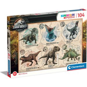 Clementoni Supercolor Puzzel Jurassic World 104 Stukjes