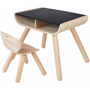 PlanToys Houten Speelgoed Tafel & Stoel - Zwart