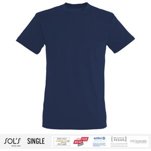 Sol's Heren T-Shirt 100% biologisch katoen Ronde hals Navy Blue Maat XXL