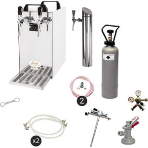 Complete set - Biertap - Kontakt 40 2–kraans droogkoeler, 50 liter/u - Biertap, Beertender, Thuistap, Bierkoeler, Type G, NC Adapter