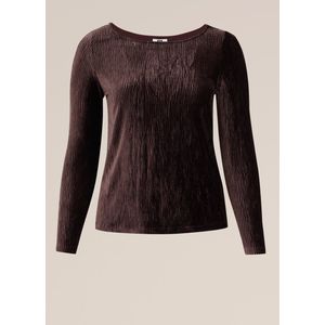 WE Fashion Dames velvet top met structuur - Curve