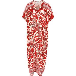 LolaLiza Jurk R Kaftroman 08103575 Red/wht Dames Maat - XXL