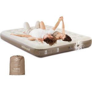 Luchtmatras voor 1 persoon met oplaadbare elektrische luchtpomp 200 x 100 x 25 cm - zelfopblaasbaar luchtbed premium logeerbed camping thuisgebruik opblaasbaar matras