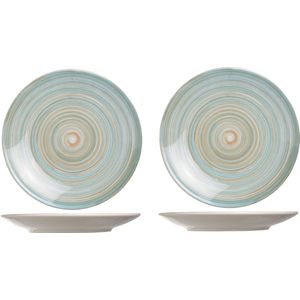 8x stuks diner bord Turbolino blauw 27 cm -  Dinerborden