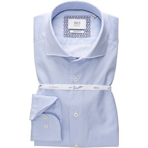 ETERNA 1863 modern fit casual Soft tailoring overhemd - twill - lichtblauw gestreept - Strijkvriendelijk - Boordmaat: 42