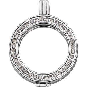 Quiges - Munthouder 33mm met Zirkonia Verzilverd - ERH002