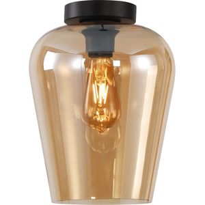 Plafondlamp Tombo 23cm Amber - Ø23cm - E27 - IP20 - Dimbaar > plafoniere amber glas | plafondlamp amber glas | plafondlamp eetkamer amber glas | plafondlamp keuken amber glas | led lamp amber glas | sfeer lamp amber glas