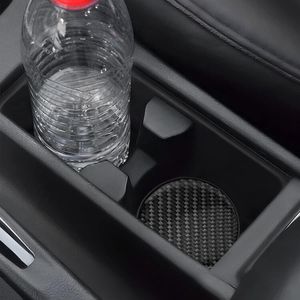 2 stuks bekerhouders voor in de auto, onderzetters, ronde wasbare onderzetters, antislip autobekerhouder, onderzetter, koolstofvezel onderzetter, zwart