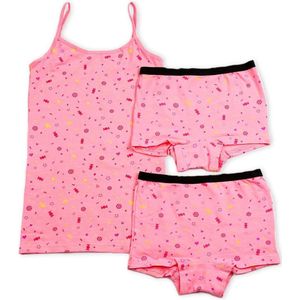 Kinderondergoed Funderwear - Set Snoepie - Roze - Maat 164 - Meisjes