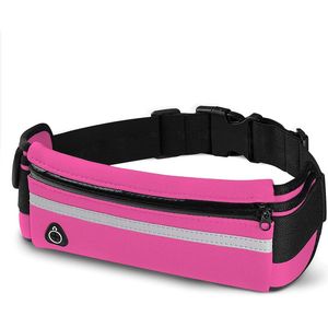 MJ Sports Heuptas - Waist Bag - Hardlopen - Hardloopriem - Telefoonhouder - Running Belt - Unisex - Roze - One Size