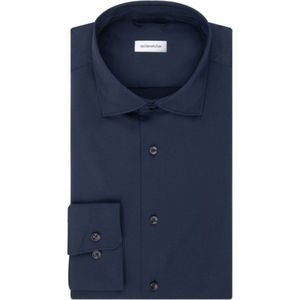 Seidensticker slim fit overhemd - twill - blauw - Strijkvriendelijk - Boordmaat: 36