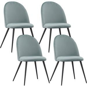 Albatros Eetkamerstoelen met Fluwelen Hoes Capo - Stijlvol Vintage Ontwerp, Fluwelen Hoes, SGS Goedgekeurde Gestoffeerde Stoel - Moderne Keukenstoel, Eetkamerstoel of Eettafelstoel